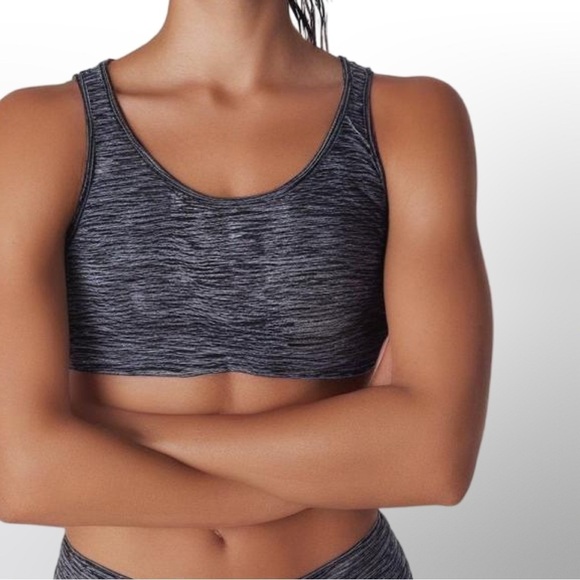 Hollister | Space Dye Strappy Gray & Black Sports Bra Size Small - Picture 1 of 6